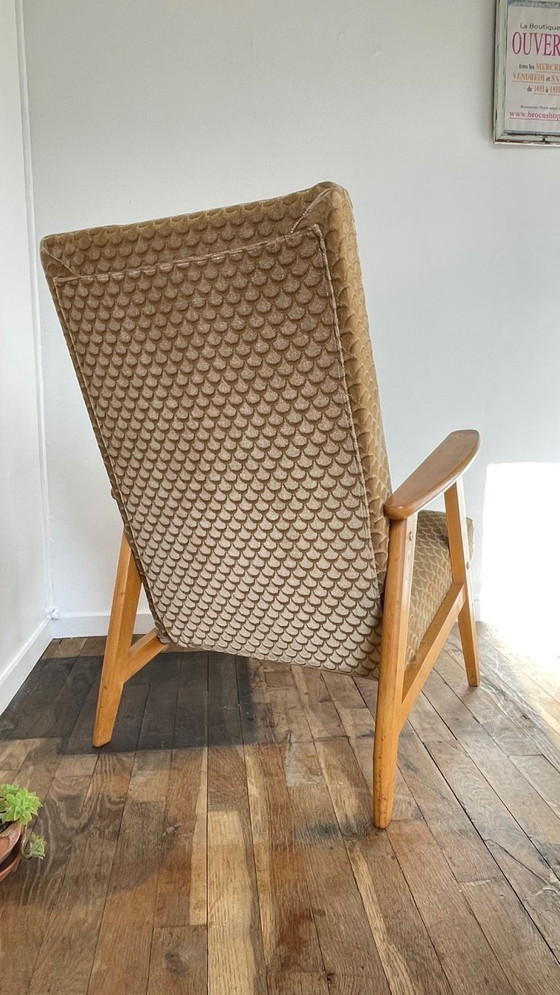 Image 1 of Paire FAUTEUILS MANUCERE Pieds Compas VINTAGE