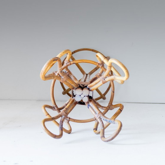 Image 1 of 1x Vintage gebogen bamboe kapstok, Franco Albini, Italië, jaren 1950