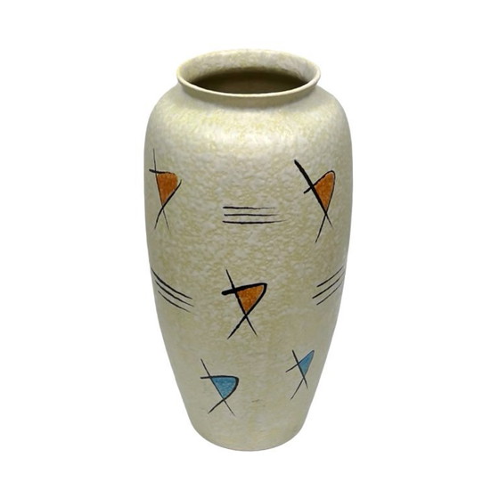 Image 1 of Bay Keramik West-Duitsland Vintage Vloervaas uit de jaren 60 Abstracte New Look