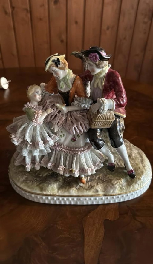 Porcelain statue rococo style antique