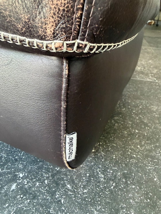 Image 1 of Machalke lederen bankstel 2+3 zits en poef