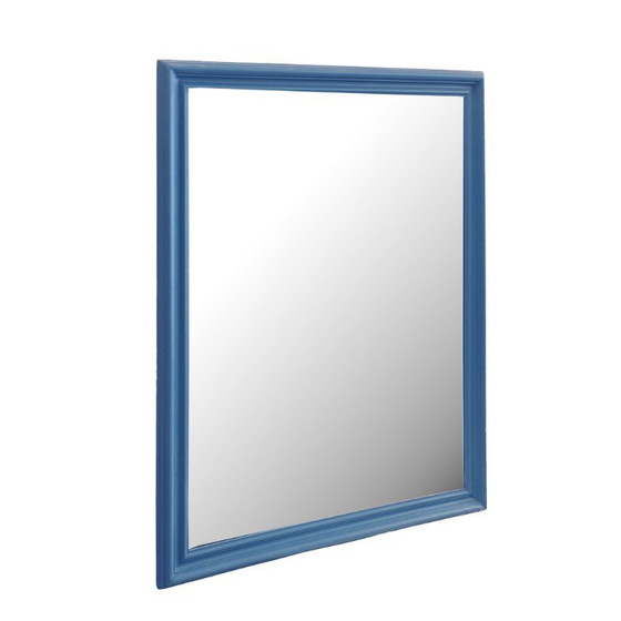 Image 1 of Vintage spiegel in blauw houten frame, Spanje, jaren 1950