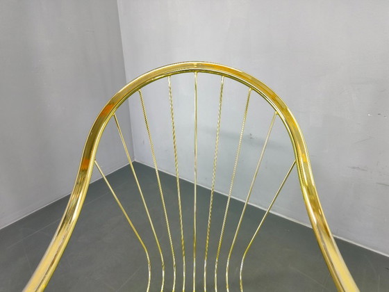 Image 1 of Set of 5 Gastone Rinaldi Brass Dining Chairs for Rima, Italy 1970s