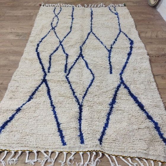 Image 1 of Tappeto berbero blu minimalista – Tappeto berbero blu minimalista | 240 × 145 cm