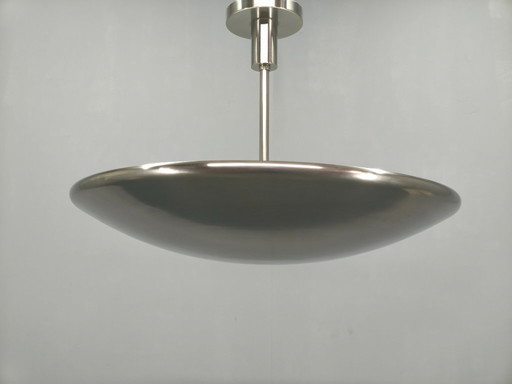 Bauhaus Indirect Ceiling Light, Nickel, Czechoslovakia 1930s