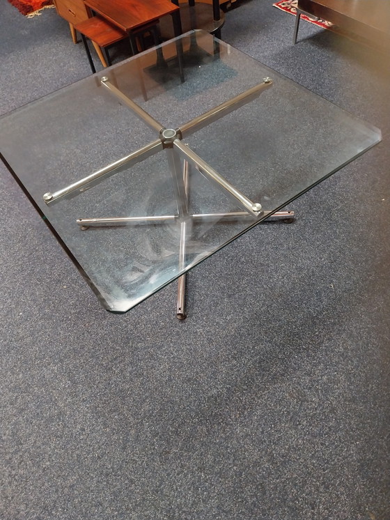 Image 1 of 1 table basse Ums Haller en chrome et verre