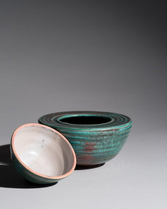 Image 1 of Studio Ceramic Box Duo – Mario Enke, Duitsland, 2010 · Sculpturale containers van steengoed, gebakken in reductieoven