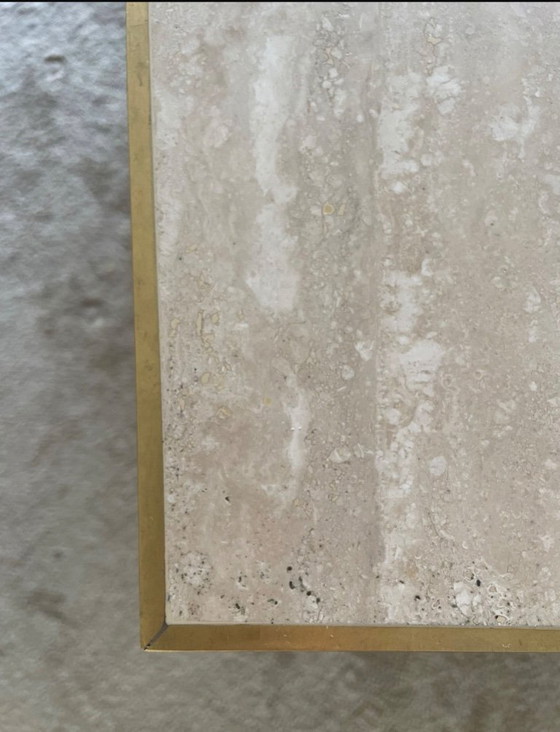 Image 1 of Willy Rizzo per Jean Charles Tavolo da pranzo in travertino