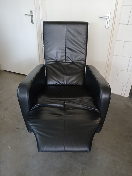 Image 1 of fauteuil inclinable confortable en cuir noir