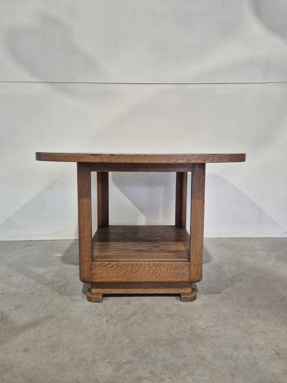 Image 1 of Quadratischer Beistelltisch aus Eiche im Art-déco-Stil