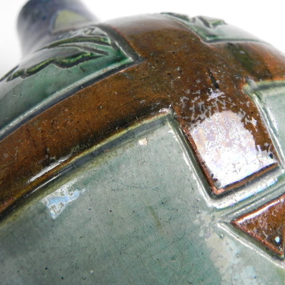 Image 1 of Flemish Art Deco vase with acorn and oak leaf motifs, 1920s