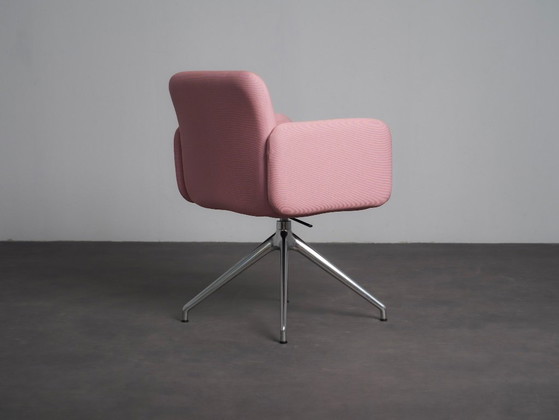 Pair of Switch Low Office Chairs by Stefan Scholten for Puik Design, Netherlands, Textile, Pink (photo 6 of 9)