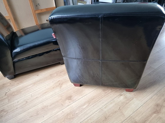 Image 1 of 2x poltrona Kuka PVC nero lucido