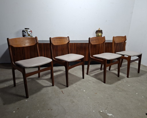 Set di 4 Erik Buch rivestiti in pelle ricondizionati