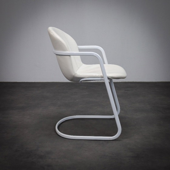 Image 1 of Set di 4 sedie da pranzo in pelle disegnate da Gastone Rinaldi per Thema, Italia, anni '70.