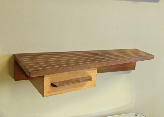 Image 1 of Mobiletto da parete vintage di metà secolo, mobiletto da corridoio, mensola a muro, portachiavi sospeso