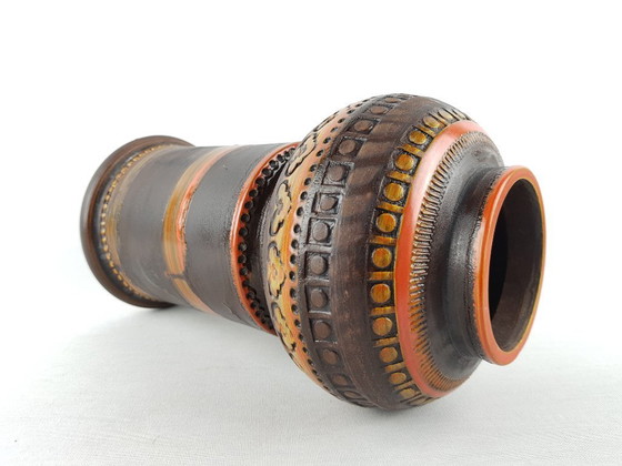 Image 1 of Vaso vintage di metà secolo in ceramica Bitossi "Mezza Chiave", smalto Tramonto di Aldo Londi, Italia, 1960