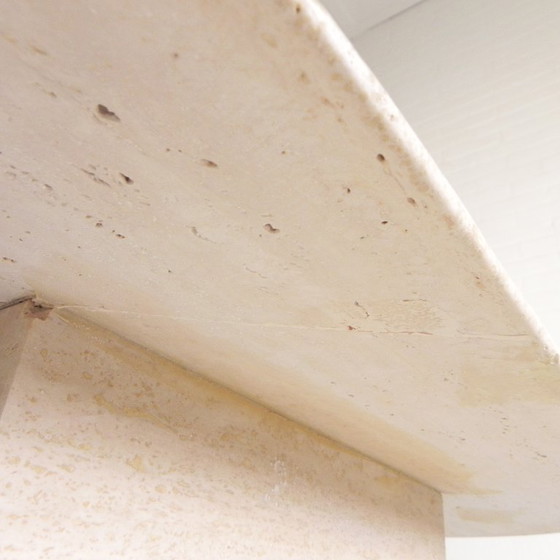 Image 1 of Mid-Century travertine coffee table with oval top, 1970s