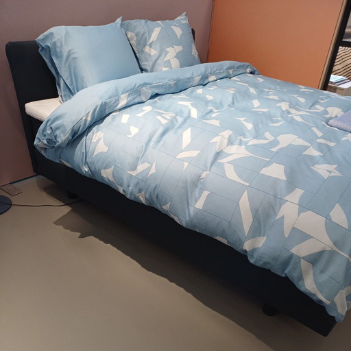 Ressort boxspring Auping Original aspect cuir marine