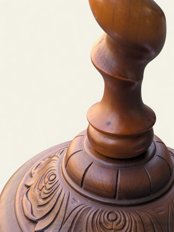 Image 1 of Raro portavasi tornito a mano – metà secolo, anni &#39;60/&#39;70, vero legno, inutilizzato, oggetto da collezione vintage