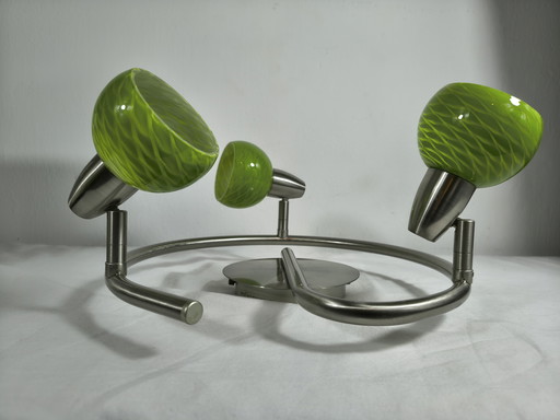 Vintage massive ceiling lamp with 3 spotlights + 1 separate spotlight