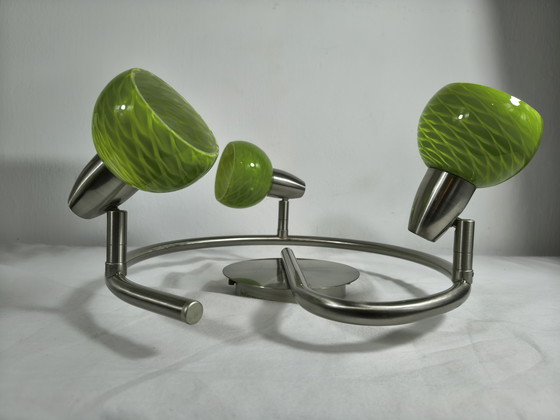 Image 1 of Vintage massive ceiling lamp with 3 spotlights + 1 separate spotlight