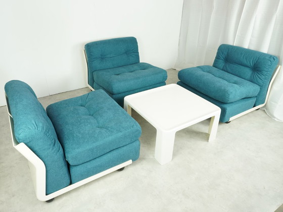 Image 1 of Ensemble fauteuil et table basse Amanta de Mario Bellini, design vintage années 60