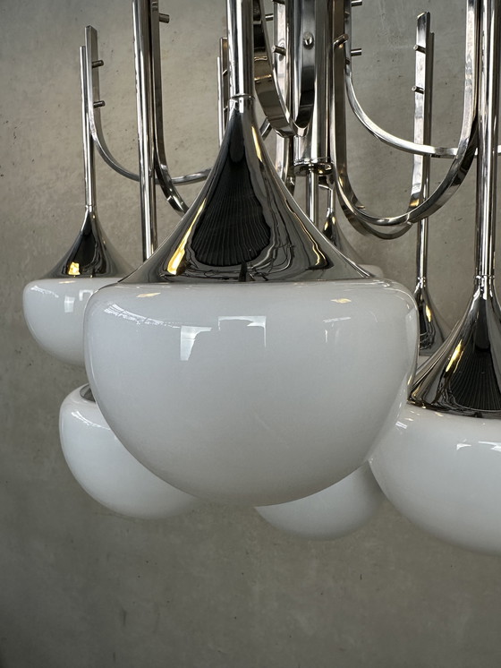 Image 1 of Vintage ‘trumpet chandelier’ - Boulanger