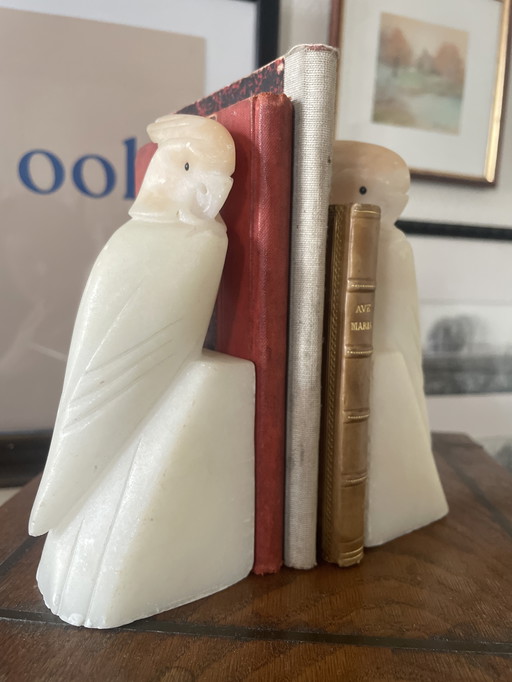 Sujetalibros de alabastro art déco