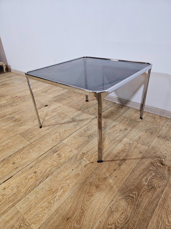 Image 1 of Mid-Century Modern Coffee Table – Chrome and Smoked Glass, Italy, 1970s.