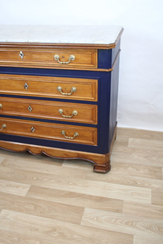 Image 1 of CASSETTIERA IN ROVERE CON PIANO IN MARMO GRIGIO XIX SECOLO FRANCIA