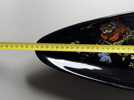 Image 1 of Longwy, handbemalte 50 cm Keramik-Tischaufsatzschale, Frankreich, Mitte des 20. Jahrhunderts