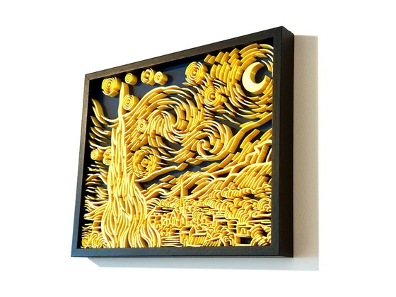 Starry Night Reimagined — Sculpturaal Reliëf (S) – Studio Mihai Enescu, Wanddecoratie, Plastic (photo 3 of 14)