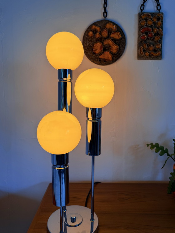 Vintage Globe Table Lamp, Solken Leuchten '70 – Chrome, Glass (photo 9 of 12)