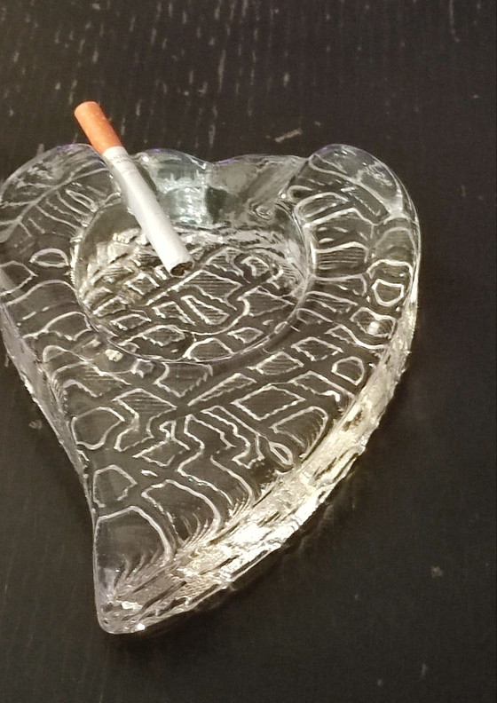 Image 1 of Vintage thick glass ashtray, Scandinavian design, 1960s-70s