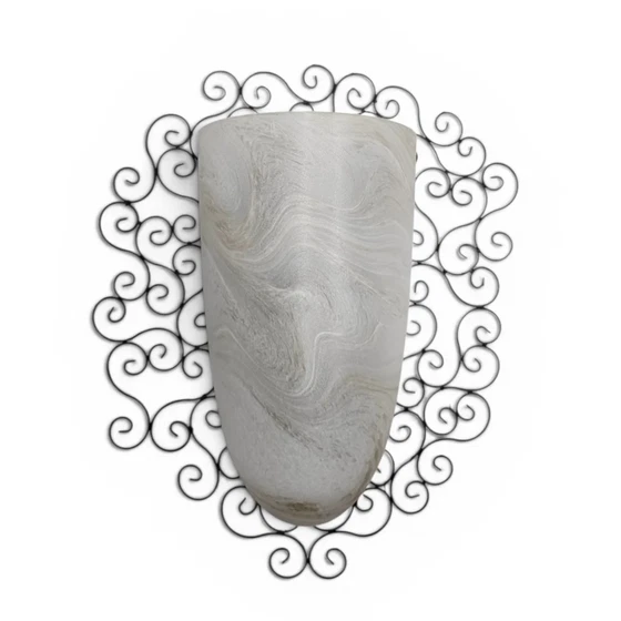 Applique in ferro battuto con vetro ambrato satinato / cornice in metallo – Glass (photo 12 of 18)