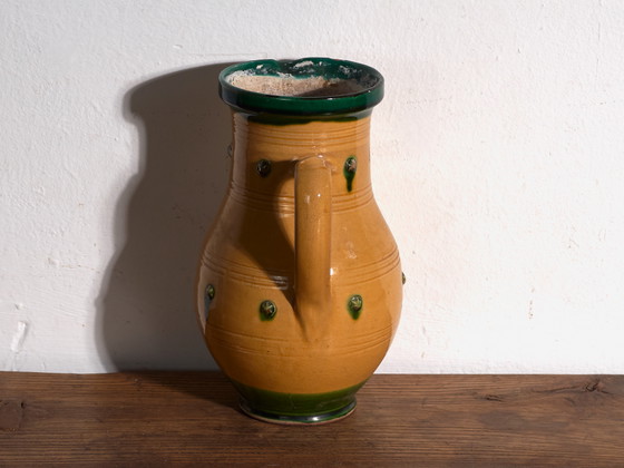 Antique folk glazed pottery pot – Central Europe, circa 1930 – Plant pot, Rustic (photo 22 of 40)