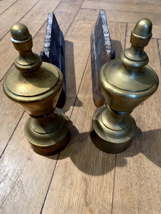 Coppia di alari del periodo Napoleone III, circa 1890