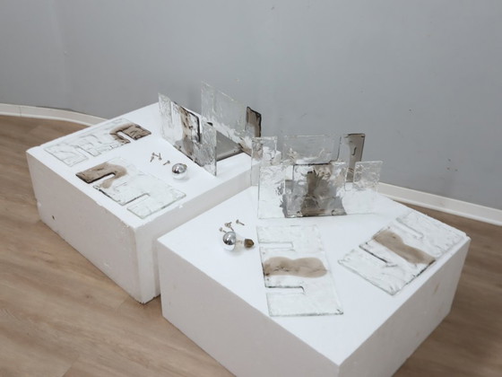 Image 1 of Paar Murano-Glas-Wandleuchten, Carlo Nason für Mazzega, 1960er Jahre, Italien