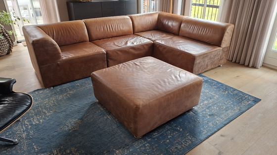 Image 1 of Divano angolare in pelle, 5 elementi
