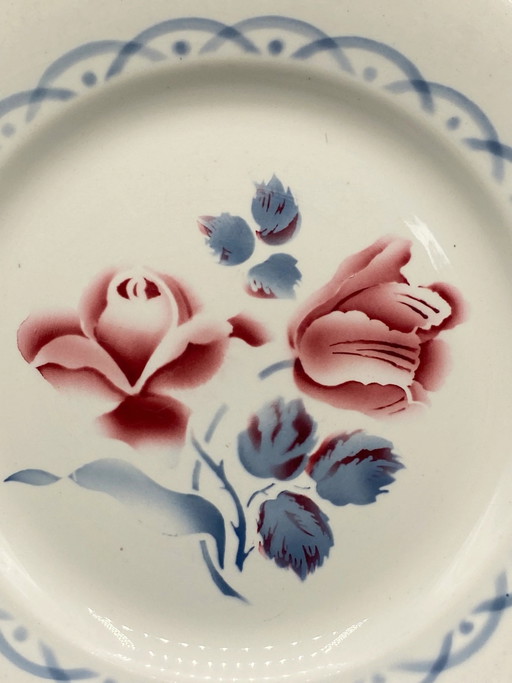 Digoin & Sarreguemines Dinner Plate – Cannes Model – Rose Pattern – 23 cm – decoratieve objecten (photo 2 of 4)