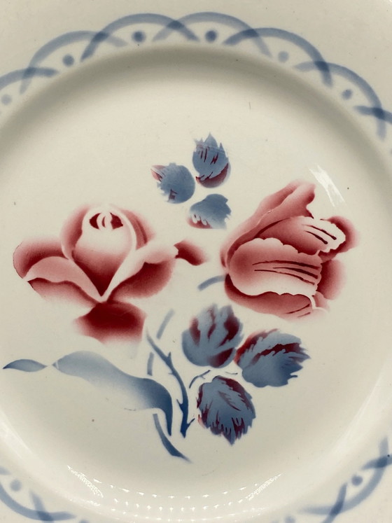 Digoin & Sarreguemines Dinner Plate – Cannes Model – Rose Pattern – 23 cm – Decorative Objects (photo 2 of 4)