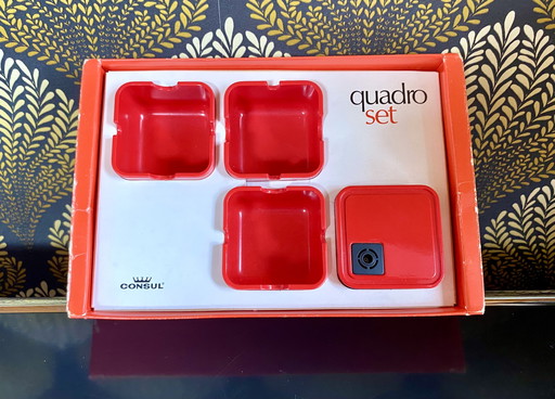 Consul Quadro smoking set lighter ashtray vintage 70s space age