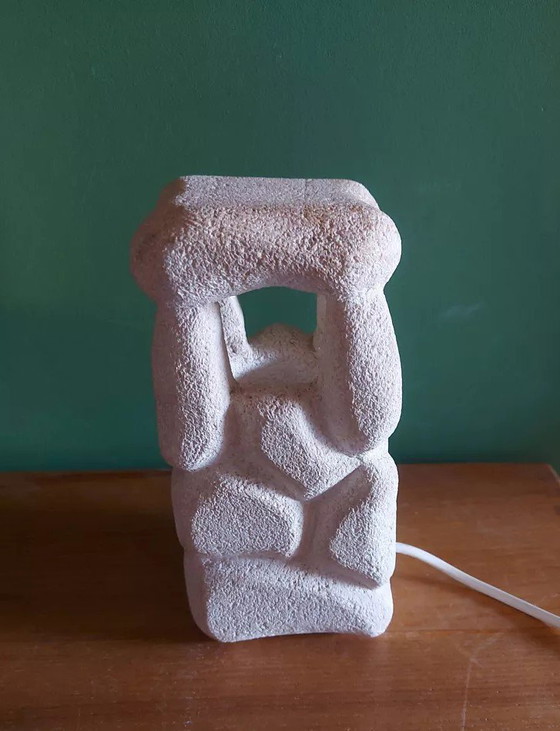 Image 1 of Carved stone lamp by Albert Tormos, circa 1970