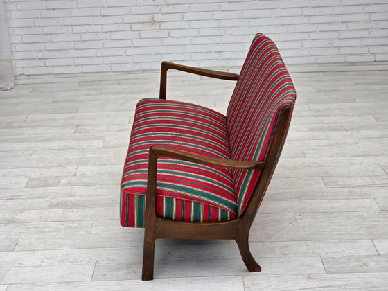 Image 1 of 1960s, Danish 2-seater sofa by Fritz Hansen, furniture wool, original condition.