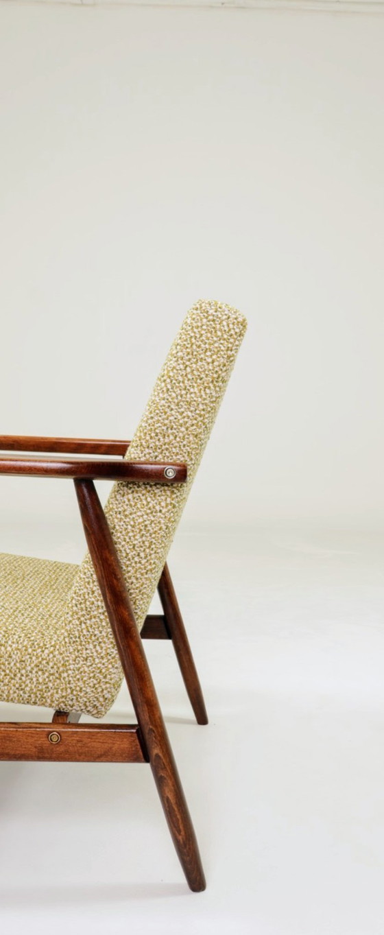 Image 1 of Fauteuil vintage vert mélange bouclé 1970 mid century modern design