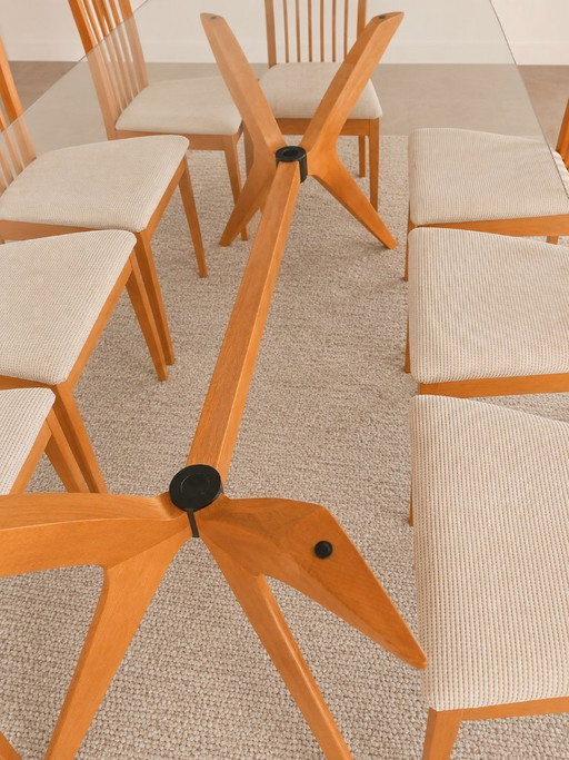 Tavolo da salotto Calligaris Tokyo con 8 sedie abbinate in faggio