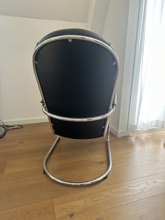 Set van 2 Gispen Classic AA Fauteuils – Zwart Leerontwerp van W.H. Gispen uit 1937 – Chrome, Leather (photo 5 of 13)