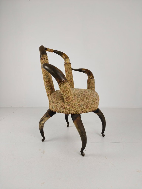 Rare fauteuil à cornes de taureau du XIXe siècle, très décoratif (1870) – Other (photo 3 of 15)