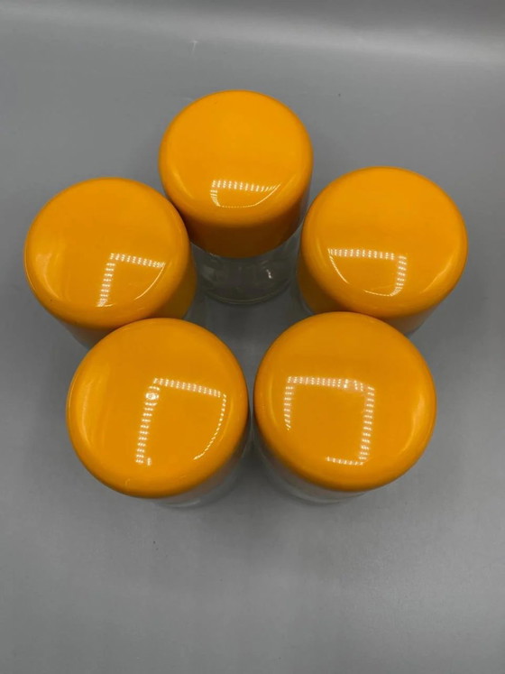 Oranje Krups elektrische yoghurtmaker, 5 glazen potjes met oranje deksels – Decoratieve objecten, Plastic (photo 3 of 3)